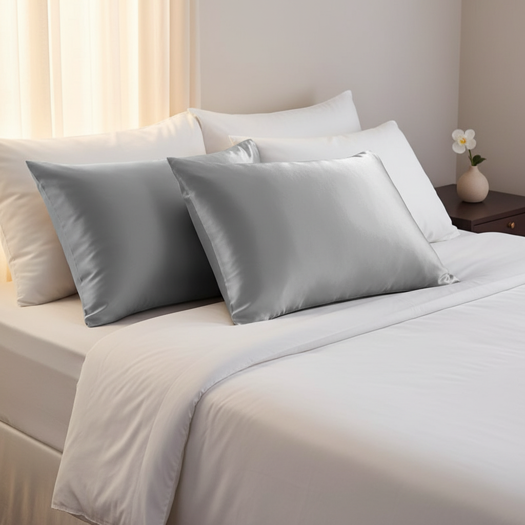 Grey Mulberry Silk Pillowcase